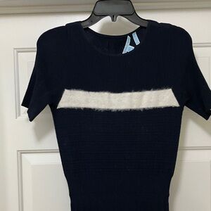 Draper James Navy Knit Dress with White Accents